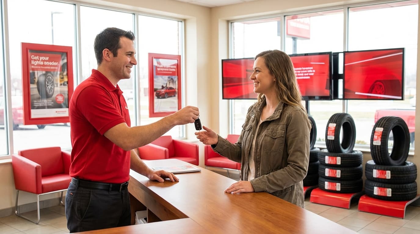 Service advisor helping a customer