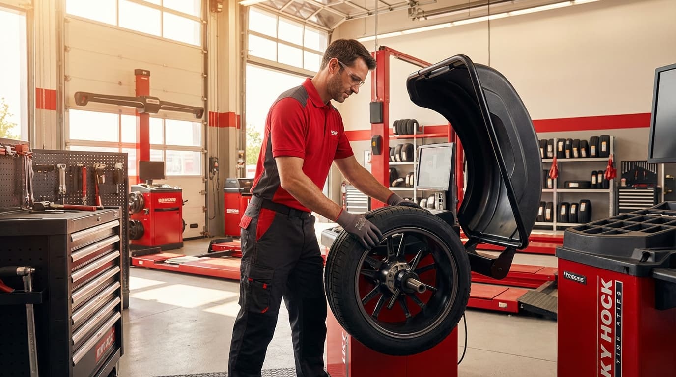Professional technician servicing a vehicle